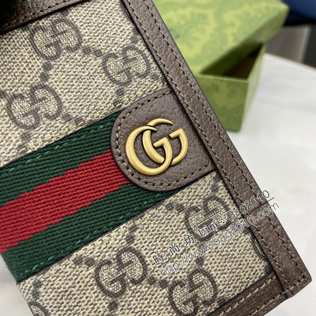 Gucci專櫃古馳最新款Ophidia系列短夾錢包 jh2831型號：734943